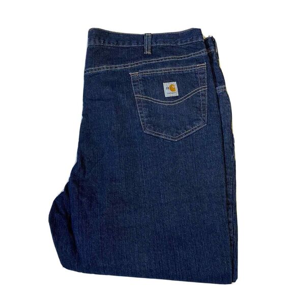 Carhartt NEW FRB13 Flame Resistant Signature Denim Dungaress MSRP $85 48x34 - Picture 3 of 6